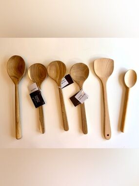 Various New Acacia Wooden Spoons With Bamboo Spoons 12-16 Inches